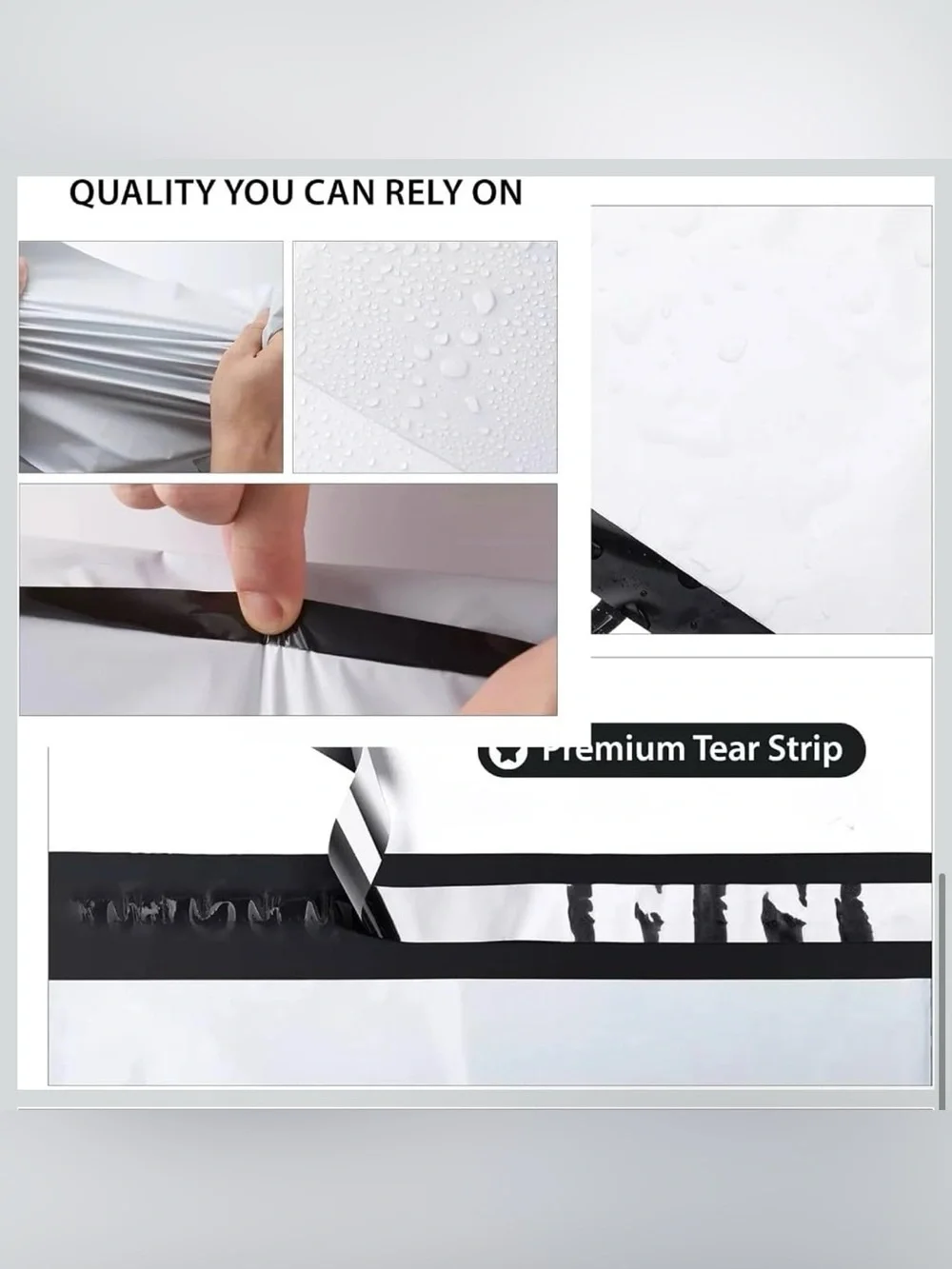 Set of 10 Shipping Polymailers 12x15.5 Peel & Seal Closure - White